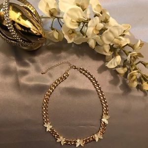 Women’s gold/crystal accented butterfly necklace